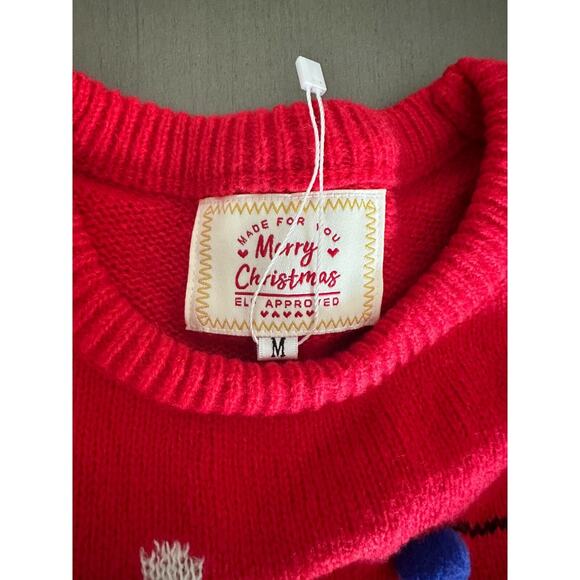 New: Women's Christmas Reindeer Traditional Knitted Holiday Ugly Sweater - Picture 3 of 6